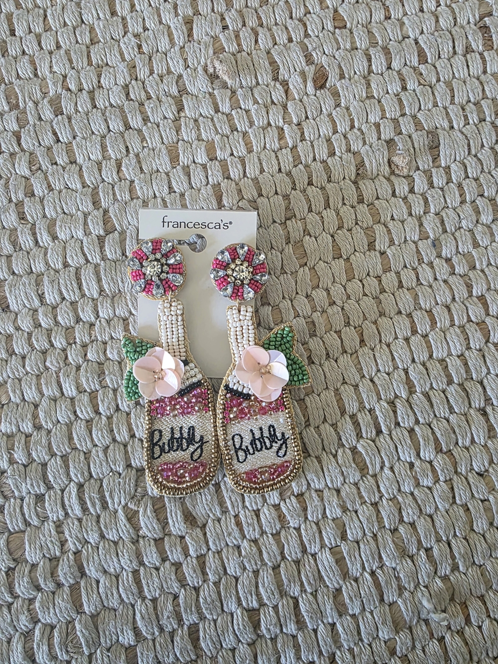 Francesca's Collections Pink 'Bubbly' Beaded Kids Earrings
